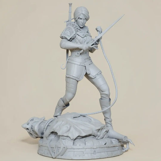 iLovePrints Sammelbare Figuren Abgearbeitete 3D Figur Ciri Witcher Ketten Schwert 185mm Bemalung Diy Geschenk Farben 30 cm 1:6