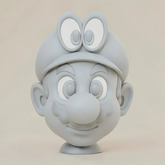 Unpainted 3D Figure Cosplay Italian Red Plumber Super Mario Mask Painting DIY Gift Colors 20 Cm 1:8