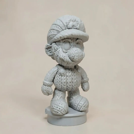 Άβαφη 3d Φιγούρα Super Basic Knitted Super Mario Βάψιμο Diy Δώρο Χρώματα 30 Cm 1:6