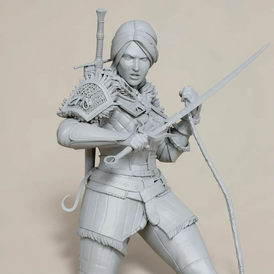 iLovePrints Sammelbare Figuren Άβαφη 3d Figur Ciri Witcher Ketten-Schwert 185mm Bemalen Diy Geschenk Farben 20 Cm 1:8