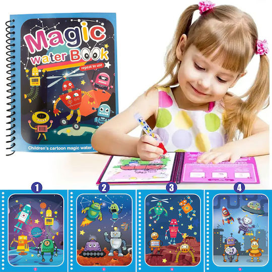 Carte De Colorat Magică Apă Robot Lume