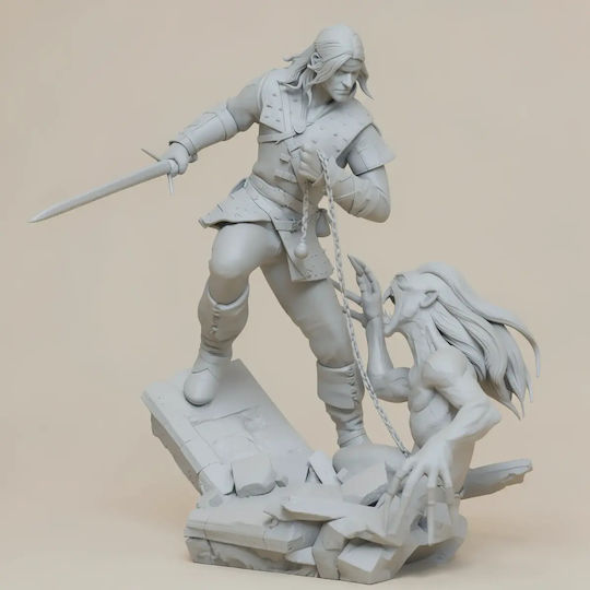 Unbemalte 3d Figur Geralt Witcher Buchreihe 251mm Bemalung Diy Geschenk Farben 15,2 Cm 1:12