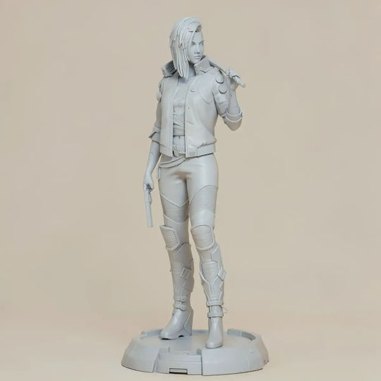 Unpainted 3D Figure Female V Cyberpunk 3D Painting DIY Gift Colors 15.2 Cm 1:12