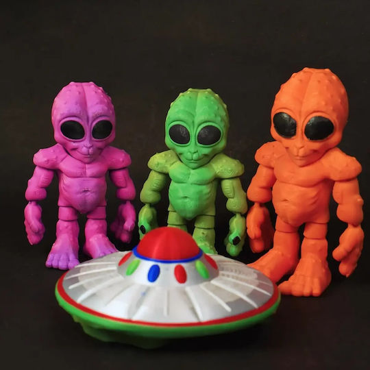 Άβαφη 3d Φιγούρα Super Basic Cute Flexi Alien Βάψιμο Diy Δώρο Χρώματα 20 Cm 1:8