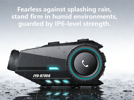 Single Motorcycle Helmet Intercom with Bluetooth & Camera