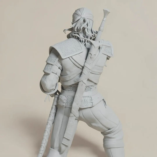 iLovePrints Sammelbare Figuren Άβαφη 3d Art der Figur Geralt Schwert Basis Pose Diy Geschenk Farben 15,2 Cm 1:12