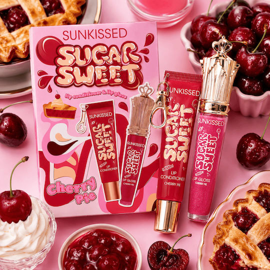 Sunkissed Sugar Sweet Lip Duo Makeup Set for Lips Cherry Pie 2 Pieces