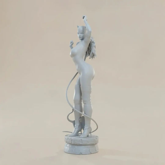 Unbemalte 3d Figur Katzefrau Stehend 3d Druck Figur Dc Diy Bemalen Geschenk Farben 20 Cm 1:8