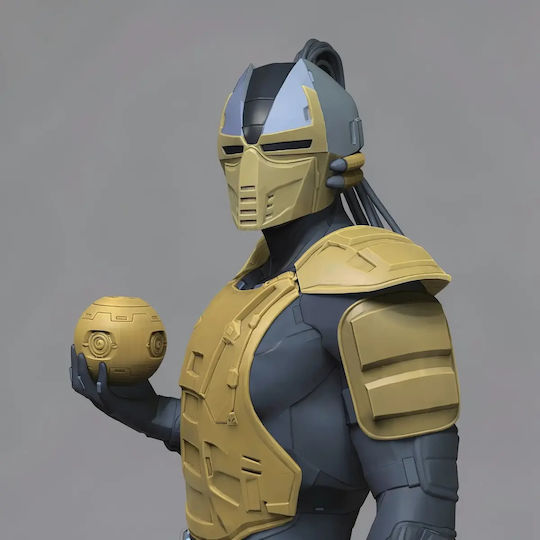 Unpainted 3D Figure Cyrax Mortal Kombat 3D Model Painting DIY Gift Colors 15.2 Cm 1:12