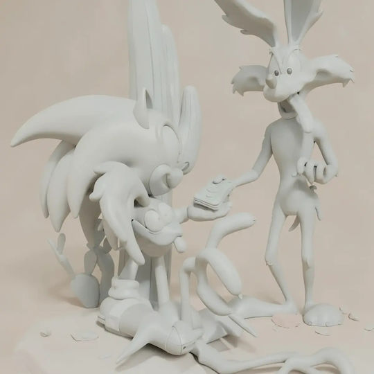 Unpainted 3D Figure Coyote Revenge Sonic Sculptures 3D Printing Painting DIY Gift Colors 15.2 Cm 1:12