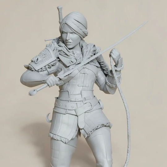iLovePrints Sammelbare Figuren Abgepaintete 3d Figur Ciri Witcher Kettenschwert 185mm Bemalt Diy Geschenk Farben 15,2 Cm 1:12