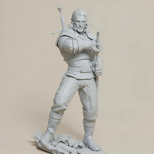 iLovePrints Sammelbare Figuren Άβαφη 3d Art der Figur Geralt Schwert Basis Pose Diy Geschenk Farben 30 Cm 1:6