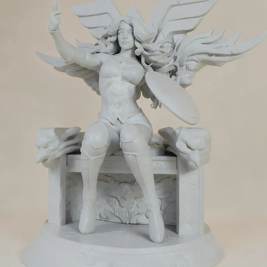 Unpainted 3D Figur Wonder Woman auf Thron Bemalen Diy Geschenk Farben 30 Cm 1:6