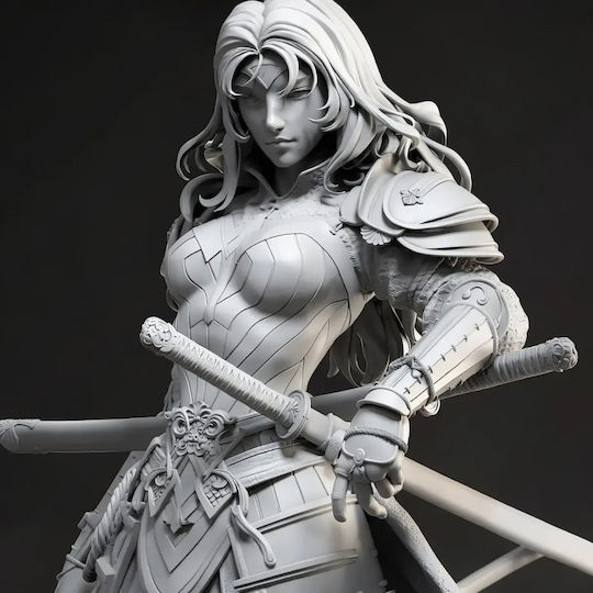 Unpainted 3D Figur Samurai Wonder Woman Painting Diy Geschenk Farben 30 Cm 1:6