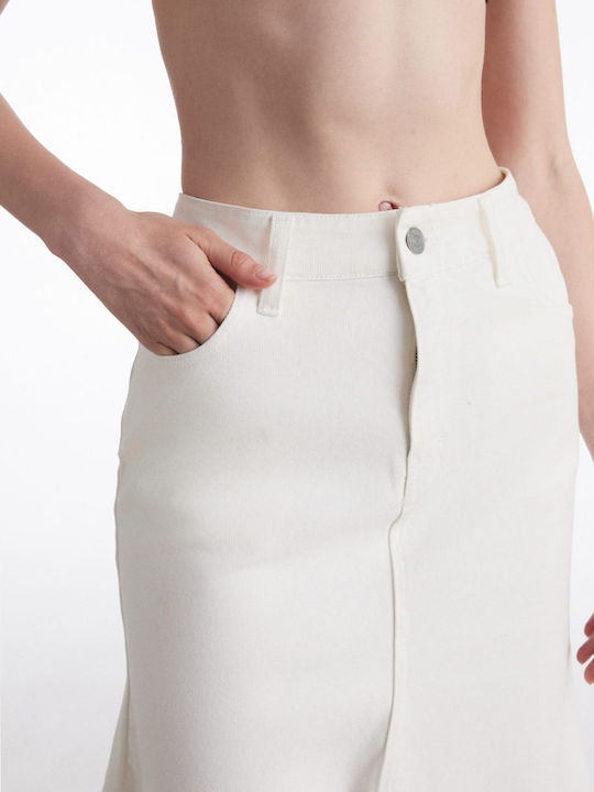 Τζιν Midi Φούστα White
