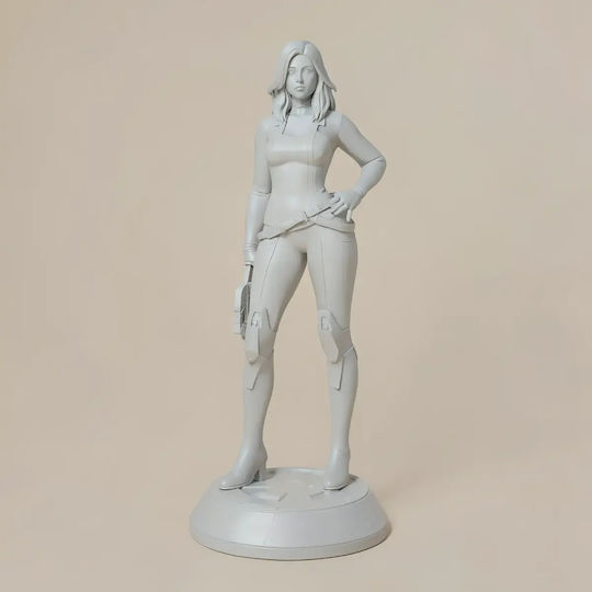 Unpainted 3D Figure Miranda Lawson Basic Stand Files Painting DIY Gift Colors 15.2 Cm 1:12