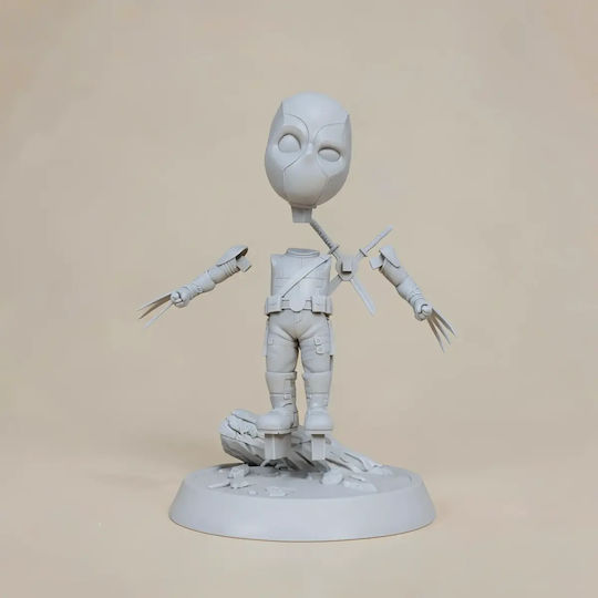 Небоядисана 3D Фигура Deadpool Claw Chibi Боядисване DIY Подарък Цветове 30 см 1:6