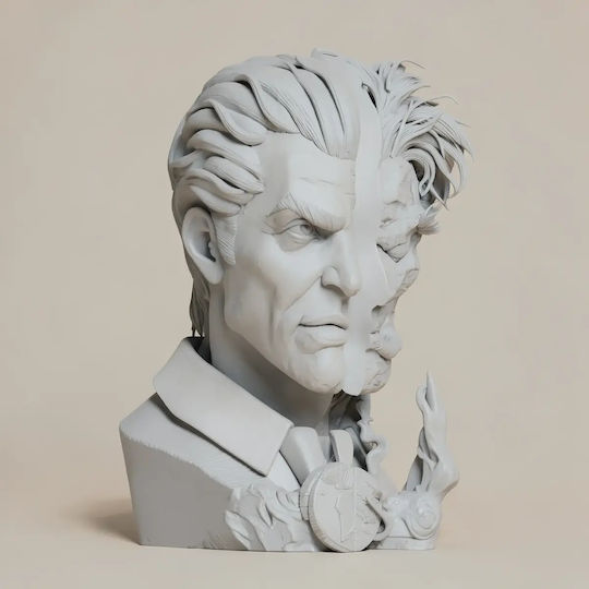 Άβαφη 3D Sammelbare Figur Two Face Book Holder Files Basis Diy Δώρο Χρώματα 15,2 Cm 1:12