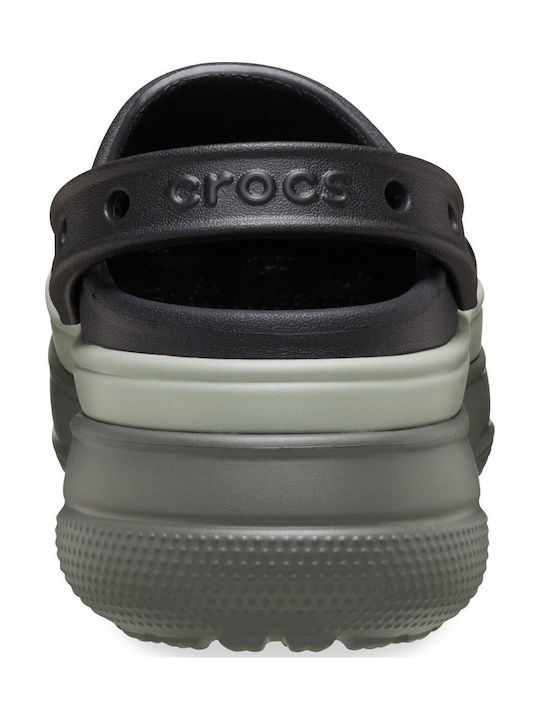 Crocs Classic Stacked Γυναικεία Σαμπό Μαύρα