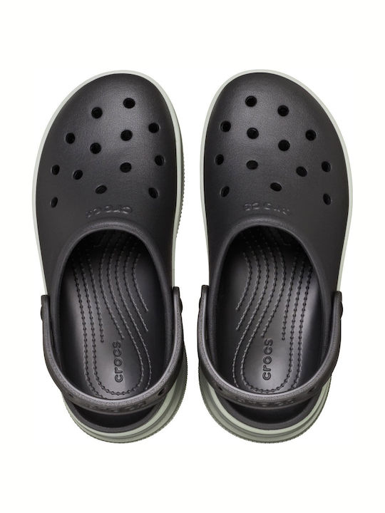 Crocs Classic Stacked Γυναικεία Σαμπό Μαύρα