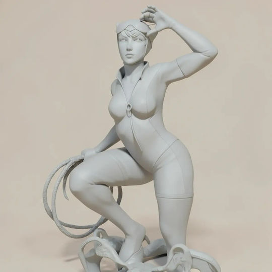 Unpainted 3D Figur Catwoman 3D Modell Auf Dämonenbasis Bemalt Diy Geschenk Farben 30 Cm 1:6
