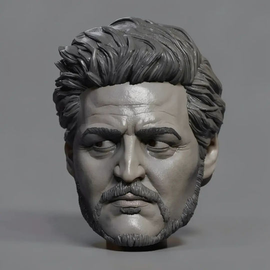 Άβαφη 3d Φιγούρα Custom Head Collection Joel Miller Last Us Βάψιμο Diy Δώρο Χρώματα 20 Cm 1:8