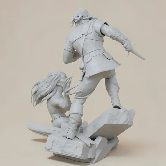 Unpainted 3D Figur Geralt Witcher Buchreihe 251mm Bemalung Diy Geschenk Farben 20 cm 1:8