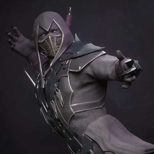 Небоядисана 3D Фигура Noob Saibot Mortal Kombat Боядисване DIY Подарък Цветове 20 см 1:8