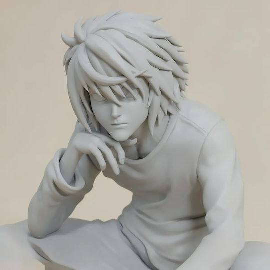 Unpainted 3D Figure L Death Note Sitting Sculptures 3D Printing Painting DIY Gift Colors 15.2 Cm 1:12