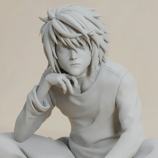 Unpainted 3D Figure L Death Note Sitting Sculptures 3D Printing Painting DIY Gift Colors 15.2 Cm 1:12