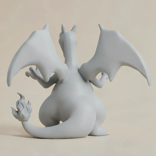 Unpainted 3D Figure Charizard Life Size Pokemon 3D Painting DIY Gift Colors 15.2 Cm 1:12