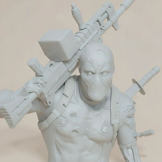 Unpainted 3D Figure Deadpool Gun Painting DIY Gift Colors 20 Cm 1:8