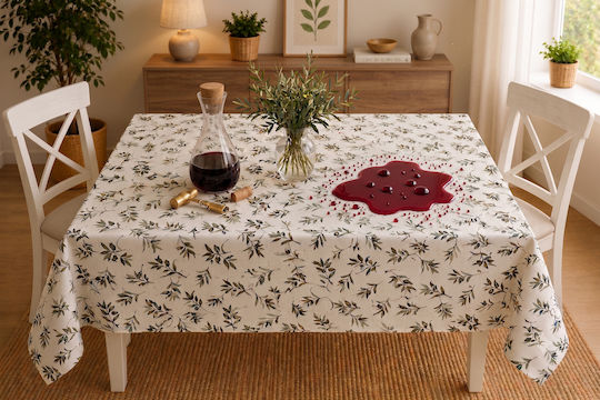 Σετ Τραπεζομάντηλο Αλέκιαστο Loom Olive 140x180εκ.