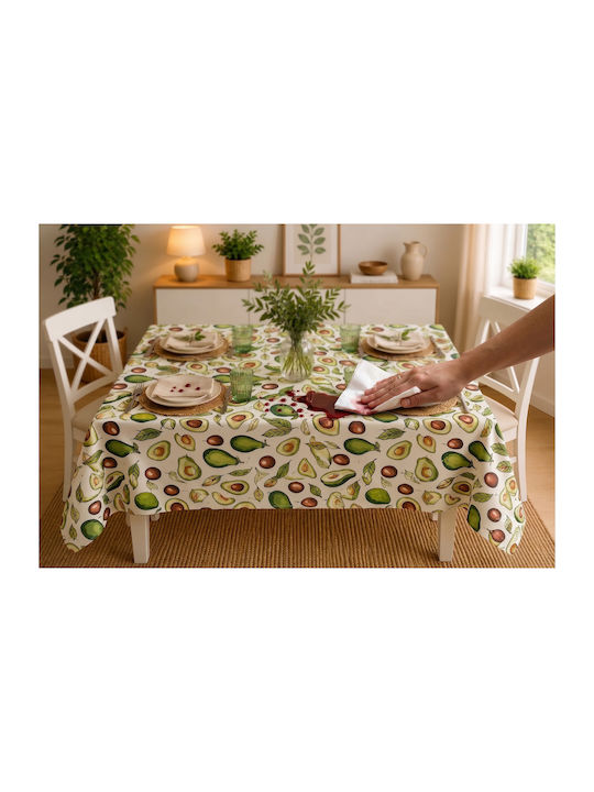 Τραπεζομάντηλο Αλέκιαστο Σετ Avocado 140x180εκ.