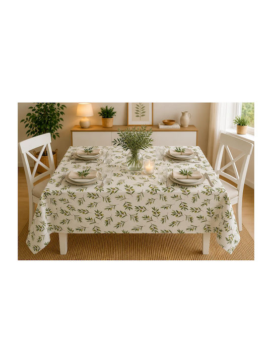 Τραπεζομάντηλο με Δαντέλα Αλέκιαστο Σετ Lace Olive 120x160εκ.