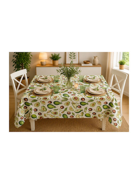 Τραπεζομάντηλο Αλέκιαστο Σετ Avocado 140x180εκ.