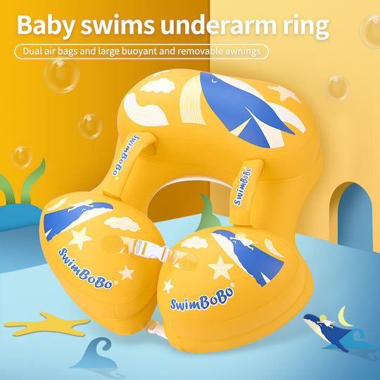 bebeLOGIC Σωσίβιο Swimtrainer με Σκίαστρο Κίτρινο
