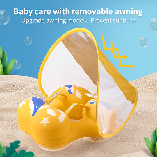 bebeLOGIC Σωσίβιο Swimtrainer με Σκίαστρο Κίτρινο