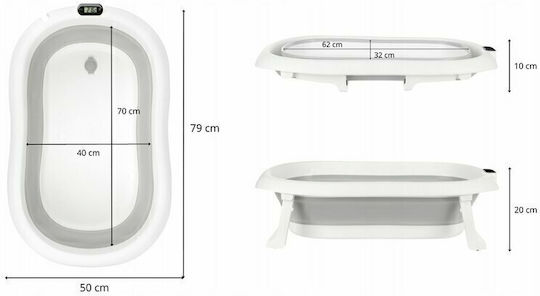 Primabobo Klappbare Baby-Badewanne mit Thermometer Beiges