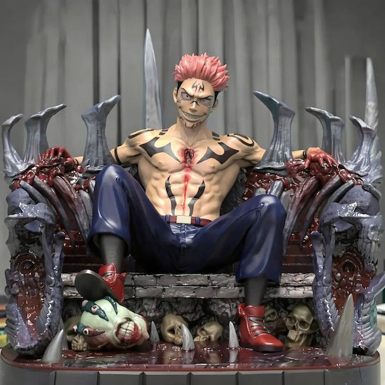 Άβαφη 3D Колекционерска Фигура Ryomen Sukuna На Трон 3D Печат Модел Jujutsu Kaisen Боядисване DIY Подарък Цветове 20 См 1:8