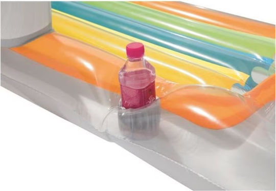 Saltea Gonflabilă Pentru Piscină Șezlong 150x77 Cm Suport Pahare Gri