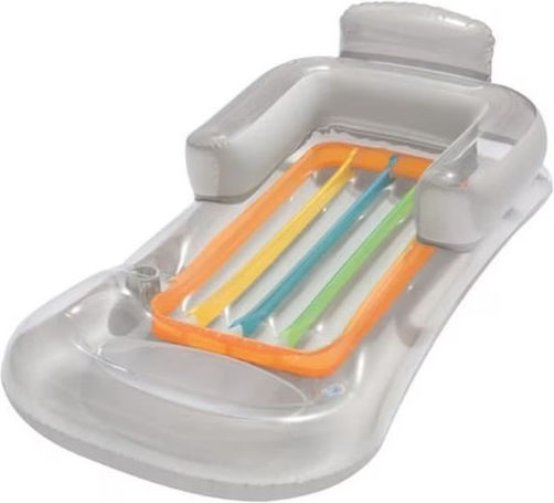 Saltea Gonflabilă Pentru Piscină Șezlong 150x77 Cm Suport Pahare Gri