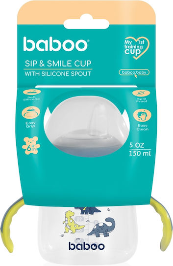 Baboo Cană Cu Tetină Din Silicon Cani Pentru Bebeluşi Albastră Pentru 6 Luni+ 150ml