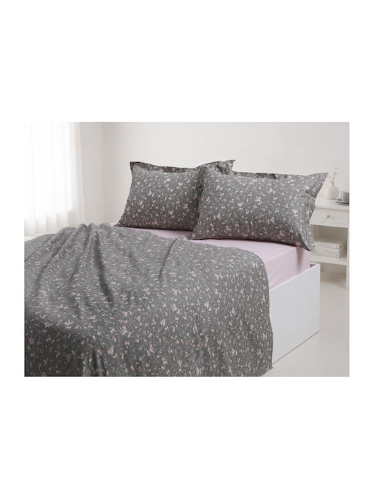 Silk Fashion Bed Sheet Set With 2 Pillowcases Super-Double With Rubber Hugger 160x200+35cm Whisper 3 Pieces