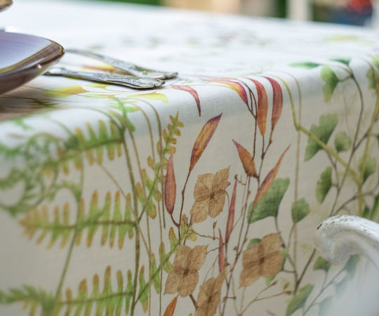 Tessitura Toscana Telerie Τραπεζομάντηλο Λινό Linen Tablecloth Selvatica Λευκό 170x170εκ.