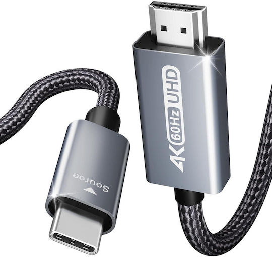 Cablu HDMI tată - HDMI tată 0.9m Gri