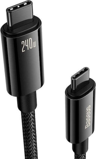 Baseus Cawj040101 USB-C USB-C кабел 240W 480Mb/s 2m Черен Сив Сив Сребрист