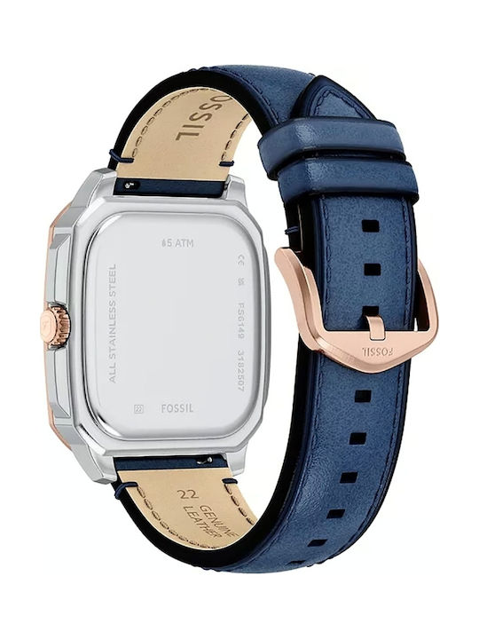 Fossil Three Ρολόι Μπαταρίας με Δερμάτινο Λουράκι Fossil Three Ρολόι Μπαταρίας με Δερμάτινο Λουράκι