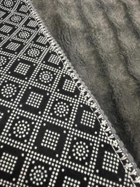 Linea Home Non-Slip Runner Furry Silver Rug 70x150cm