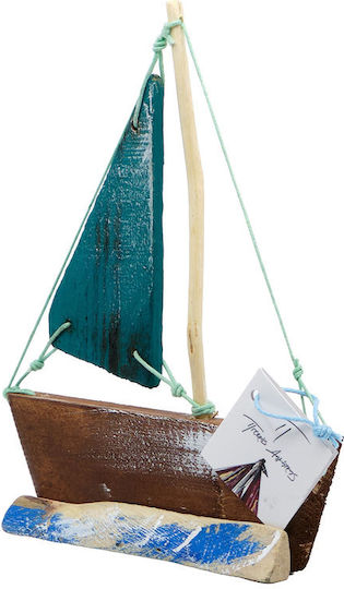 Piteros Small Wooden Tabletop Decor Ship Colored Wooden Canvas Min2 Light Green 12x12x3/100g